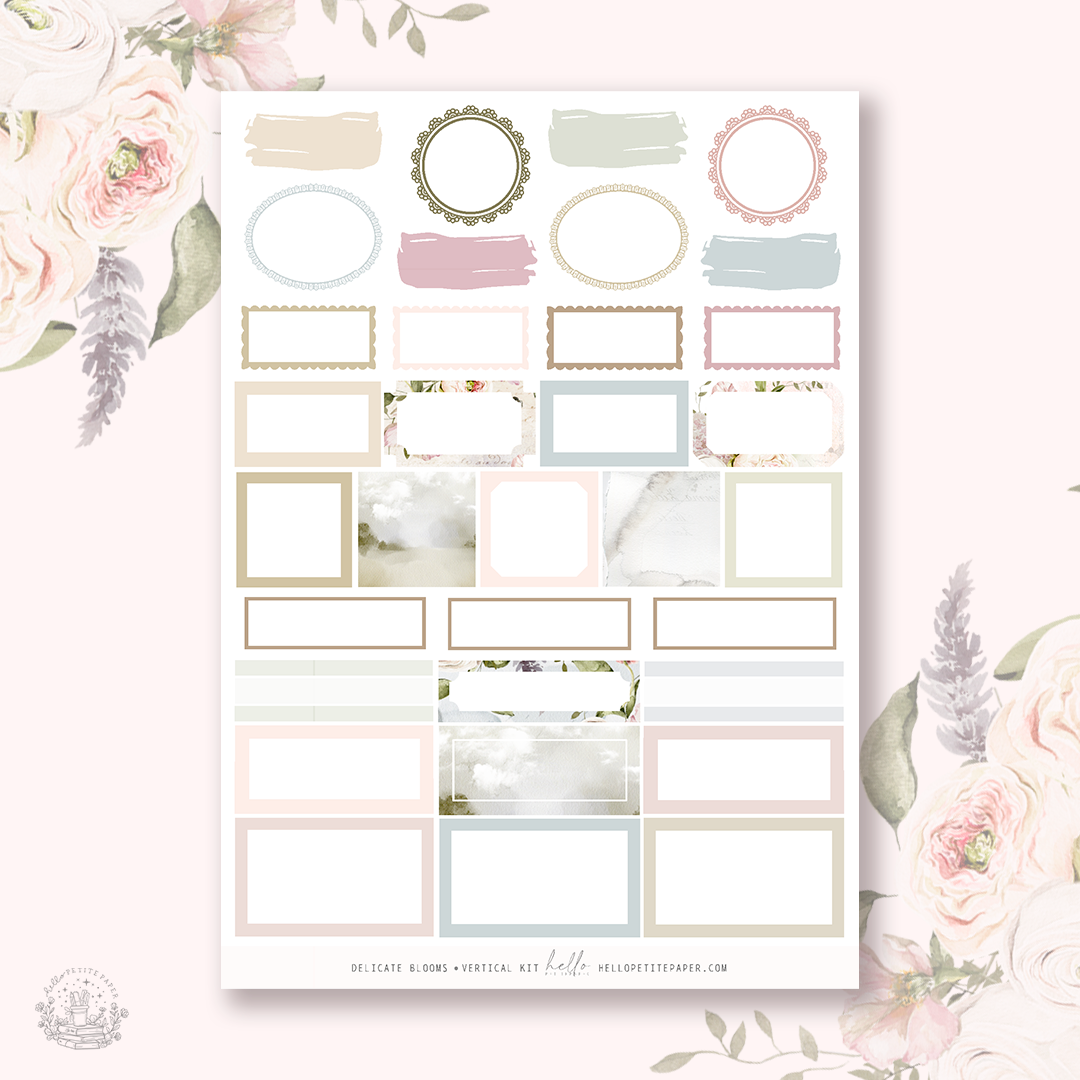 Delicate Blooms - planner sticker kit (4 sheets or a la carte)