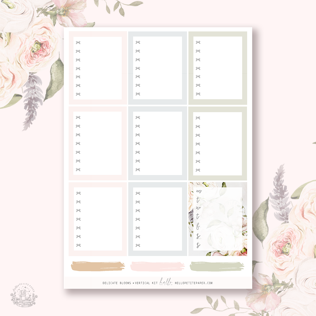 Delicate Blooms - planner sticker kit (4 sheets or a la carte)