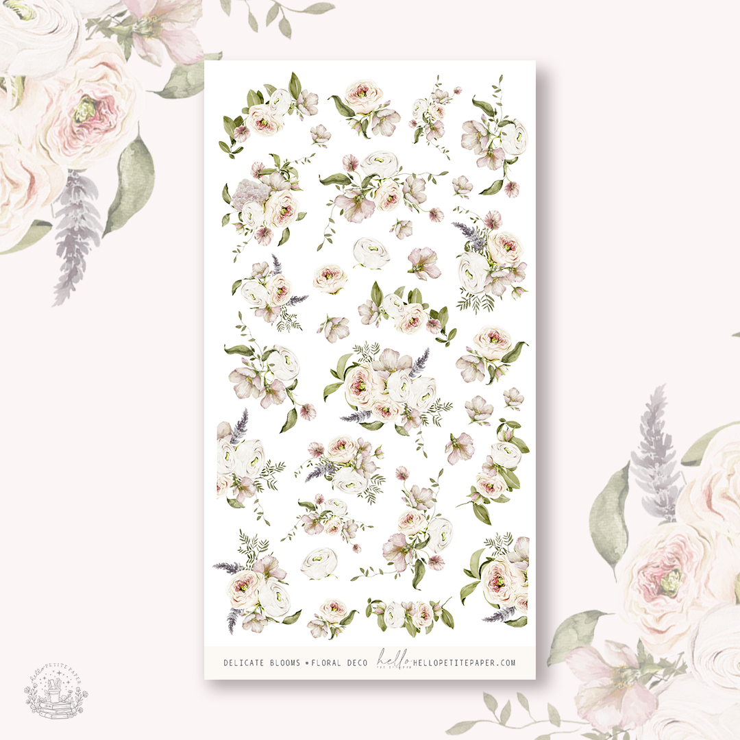 Delicate Blooms - deco planner stickers