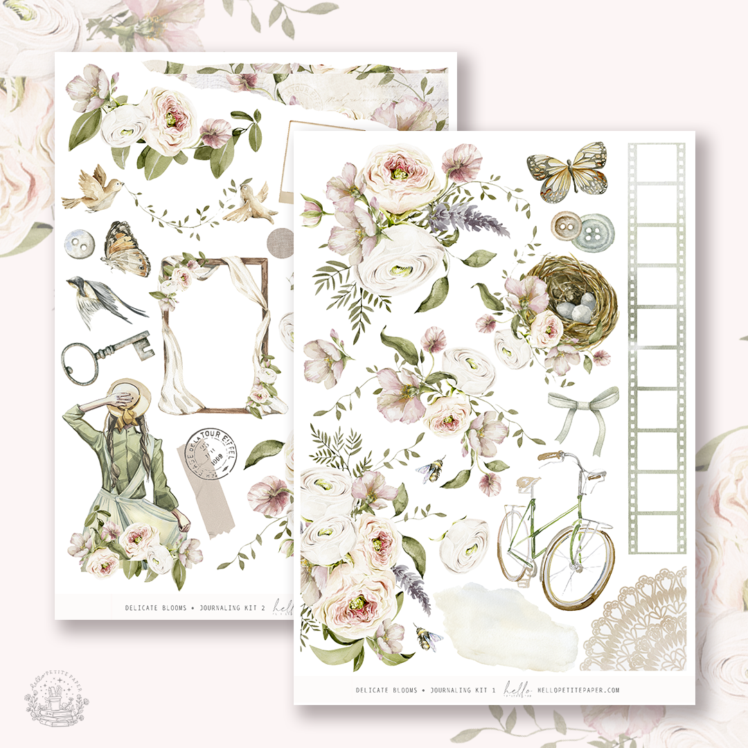 Delicate Blooms - Journaling Sticker Kit