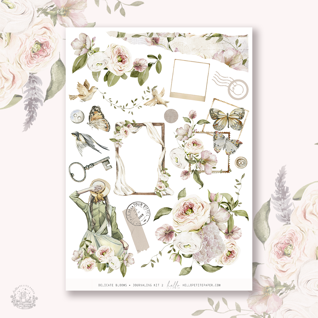 Delicate Blooms - Journaling Sticker Kit