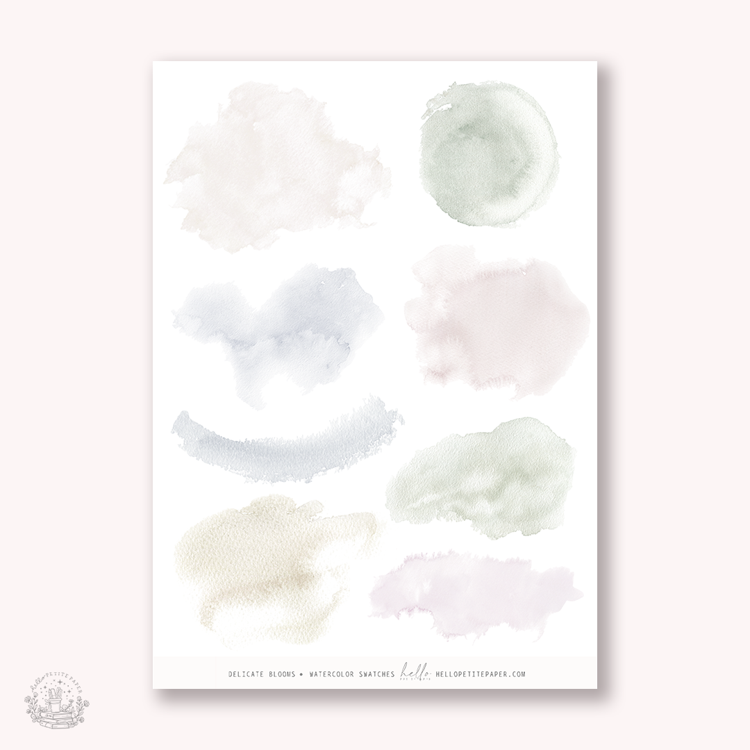 Delicate Blooms - Watercolor Swatches