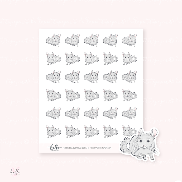 Doodle Icons (CHINCHILLA) | hand-drawn planner stickers