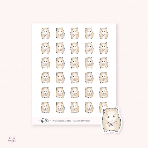 Doodle Icons (HAMSTER) | hand-drawn planner stickers