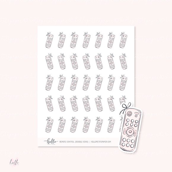 Doodle Icons (REMOTE CONTROL) | hand-drawn planner stickers