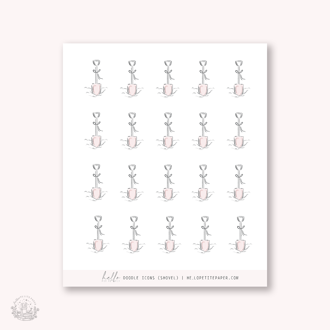 Doodle Icons (SHOVEL) | hand-drawn planner stickers