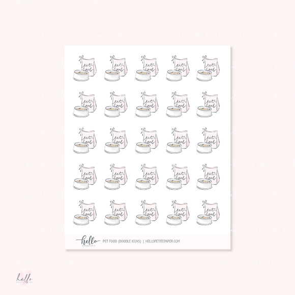 Doodle Icons (PET FOOD) | hand-drawn planner stickers