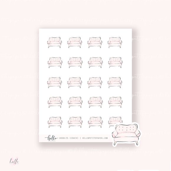 Doodle Icons (COUCH) | hand-drawn planner stickers