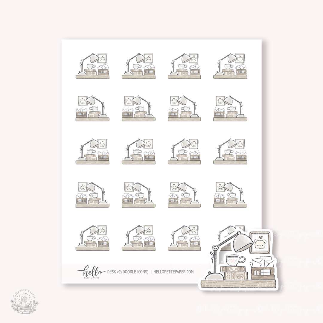 Doodle Icons (DESK v2) | hand-drawn planner stickers
