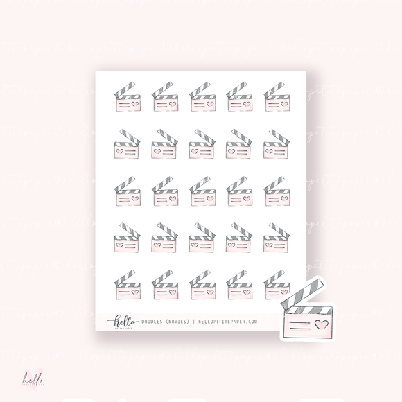 Doodle Icons (MOVIES) | hand-drawn planner stickers