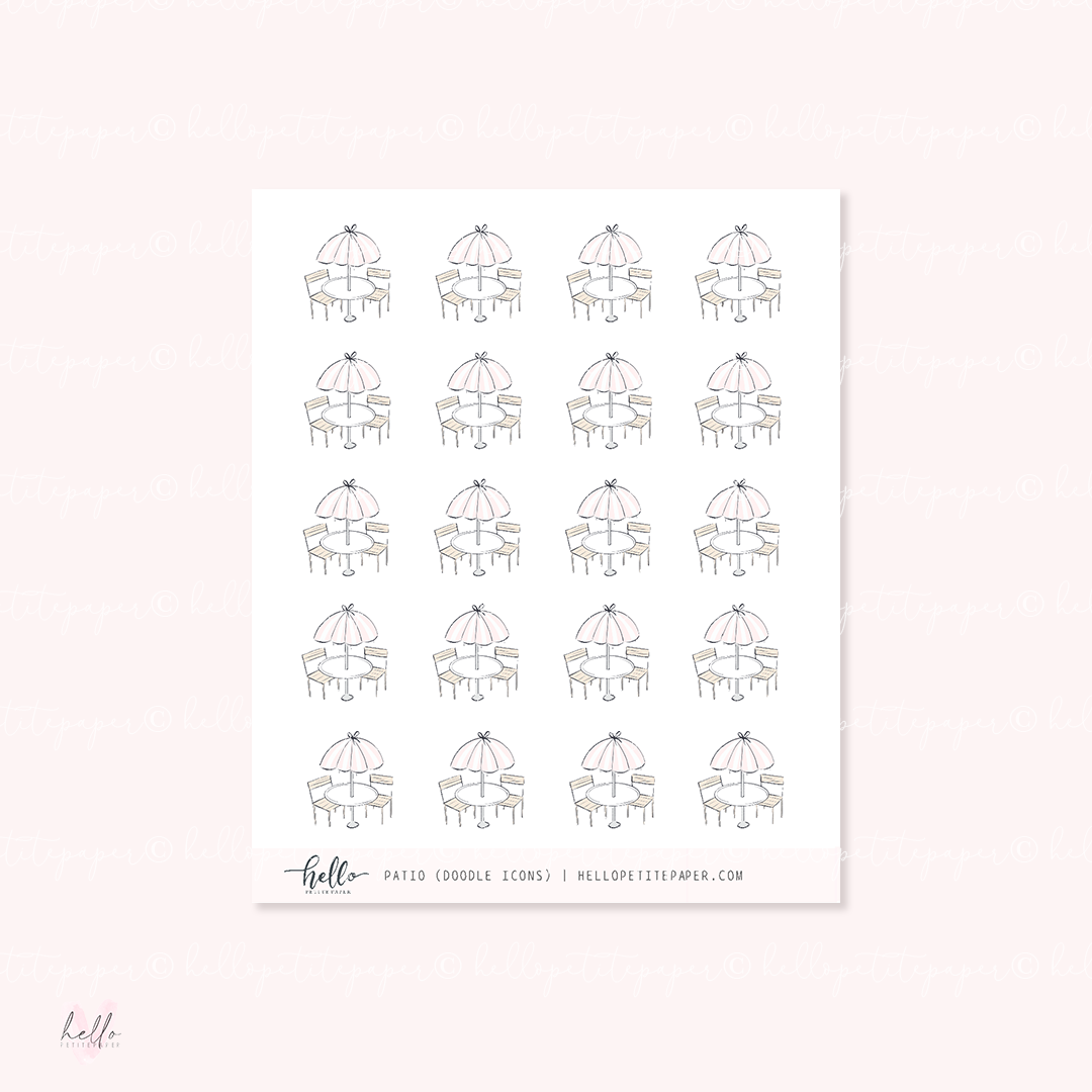 Doodle Icons (PATIO) | hand-drawn planner stickers