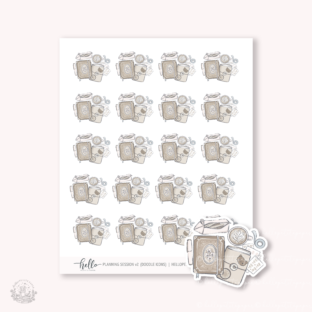 Doodle Icons (PLANNING SESSION v2) | hand-drawn planner stickers