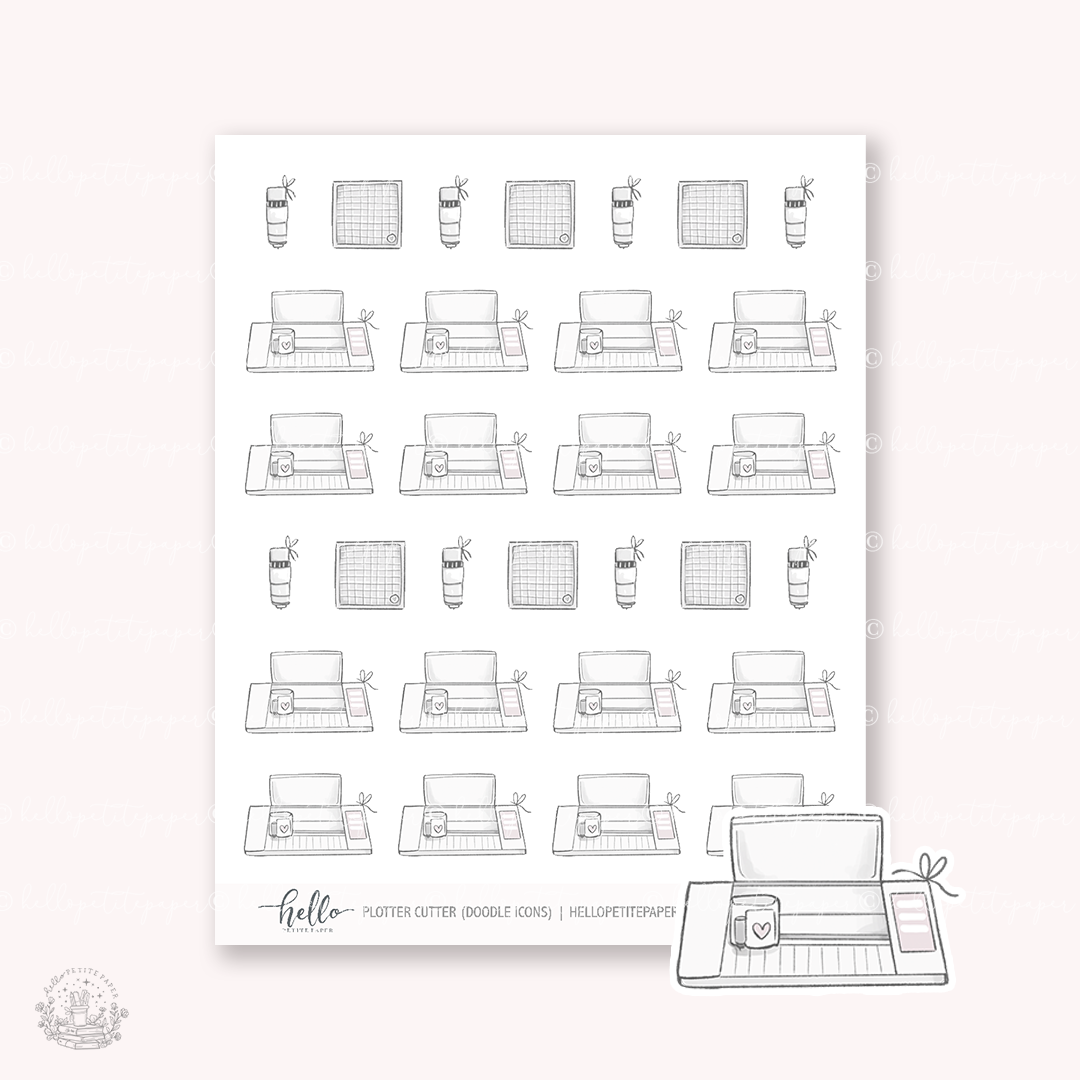 Doodle Icons (PLOTTER CUTTER) | hand-drawn planner stickers