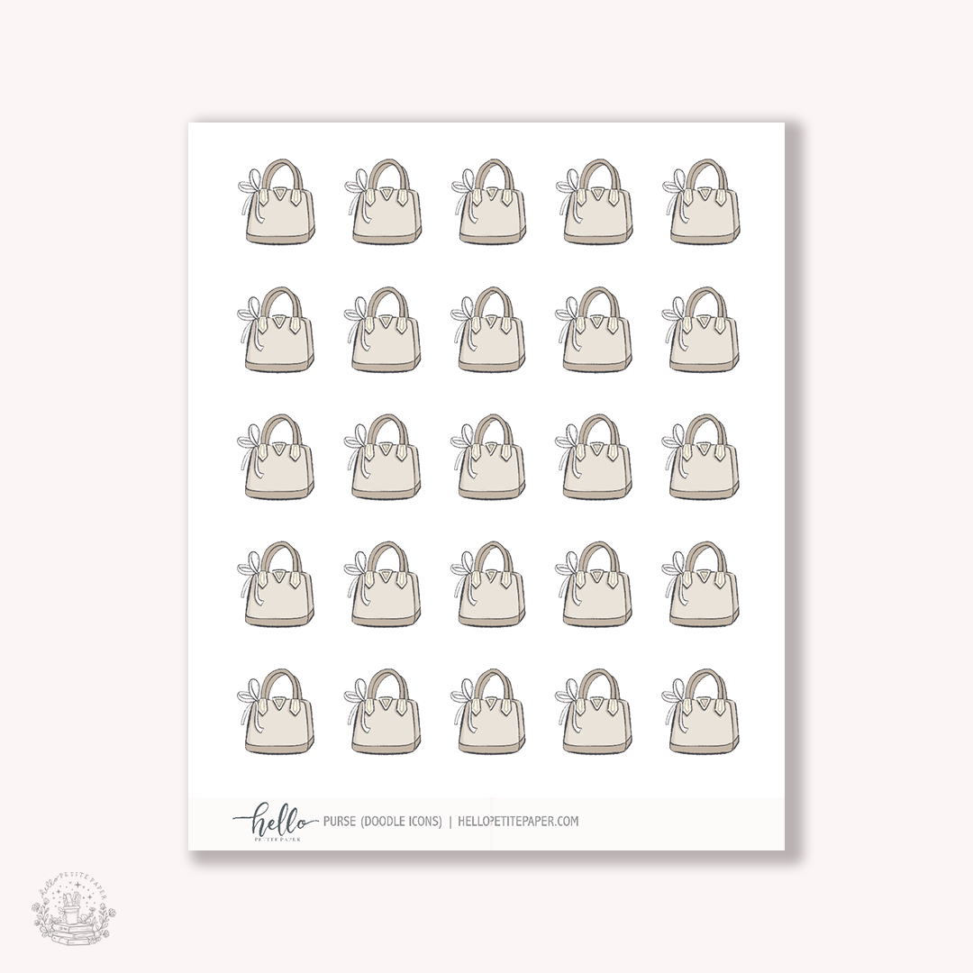 Doodle Icons (PURSE) | hand-drawn planner stickers