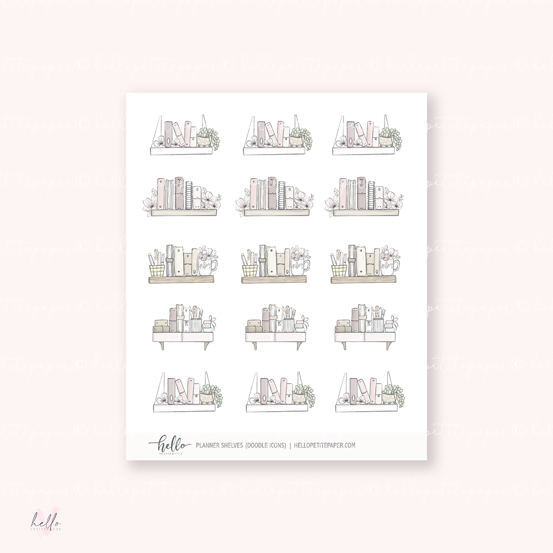 Doodle Icons (SHELVES) | hand-drawn planner stickers