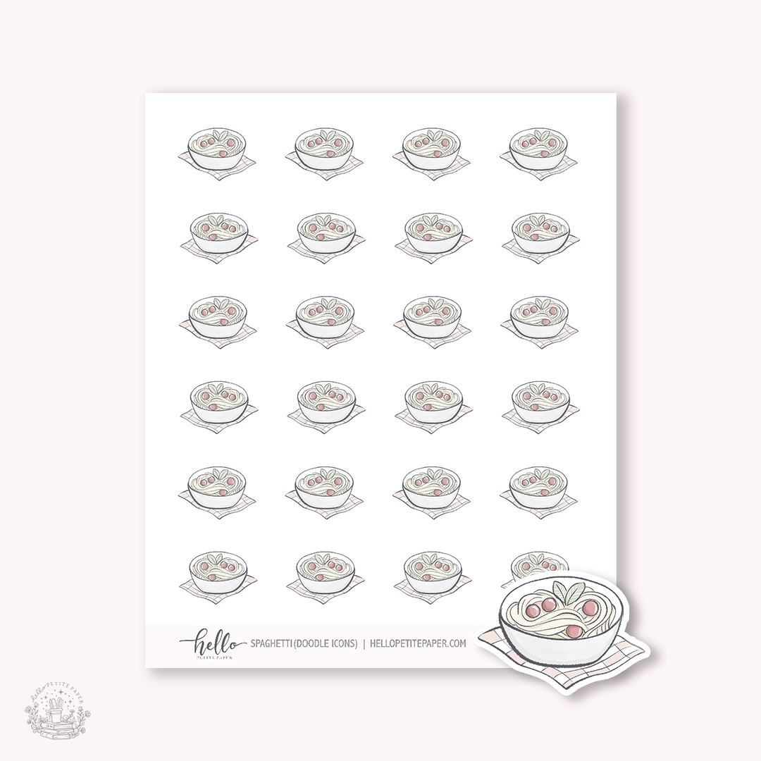 Doodle Icons (SPAGHETTI) | hand-drawn planner stickers