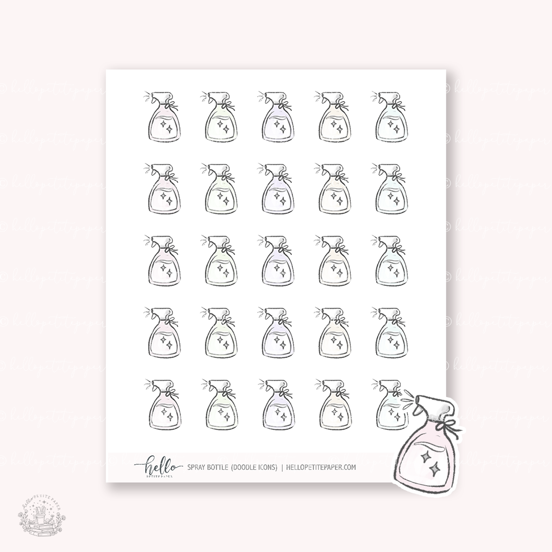 Doodle Icons (SPRAY BOTTLE) | hand-drawn planner stickers
