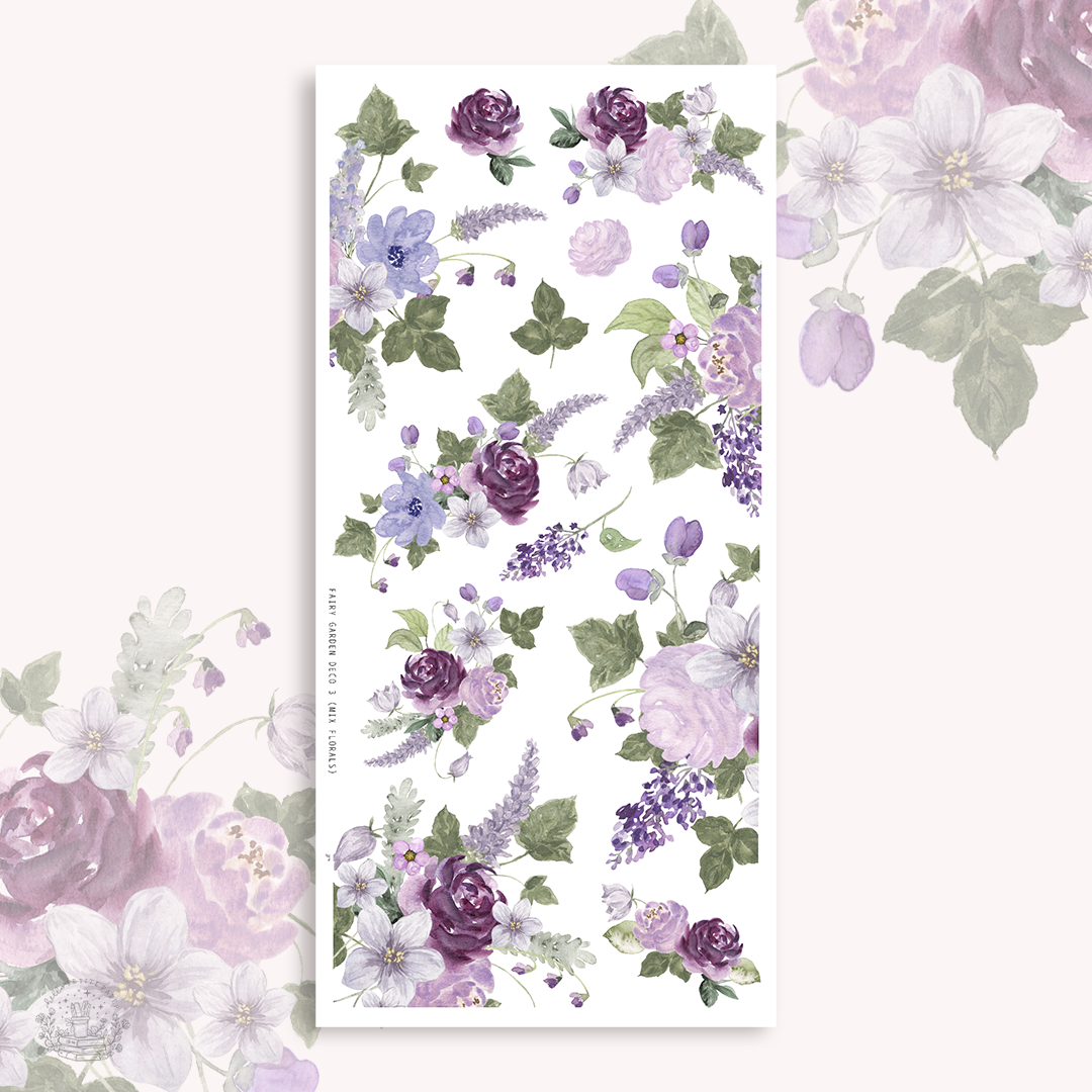 Fairy Garden - Deco stickers 3 (mix florals)