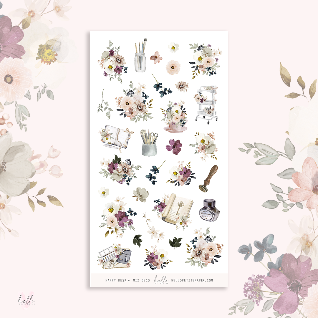 Happy Desk - MIX deco, planner stickers