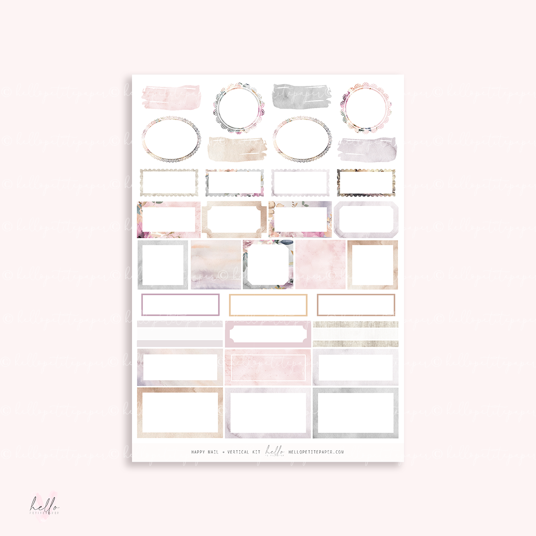 Happy Mail - FOILED KIT - premium matte paper sticker kit