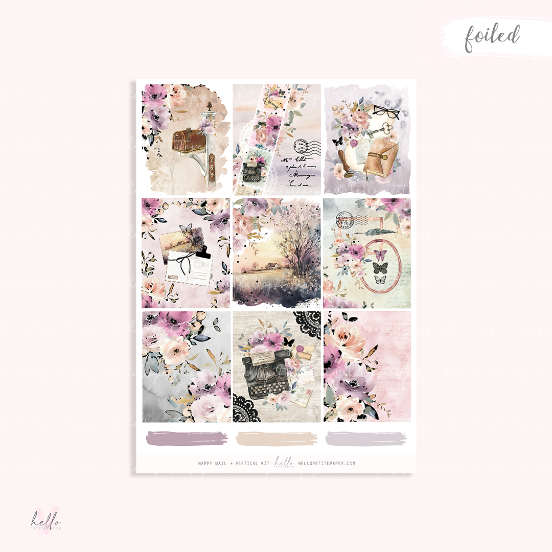 Happy Mail - FOILED KIT - premium matte paper sticker kit