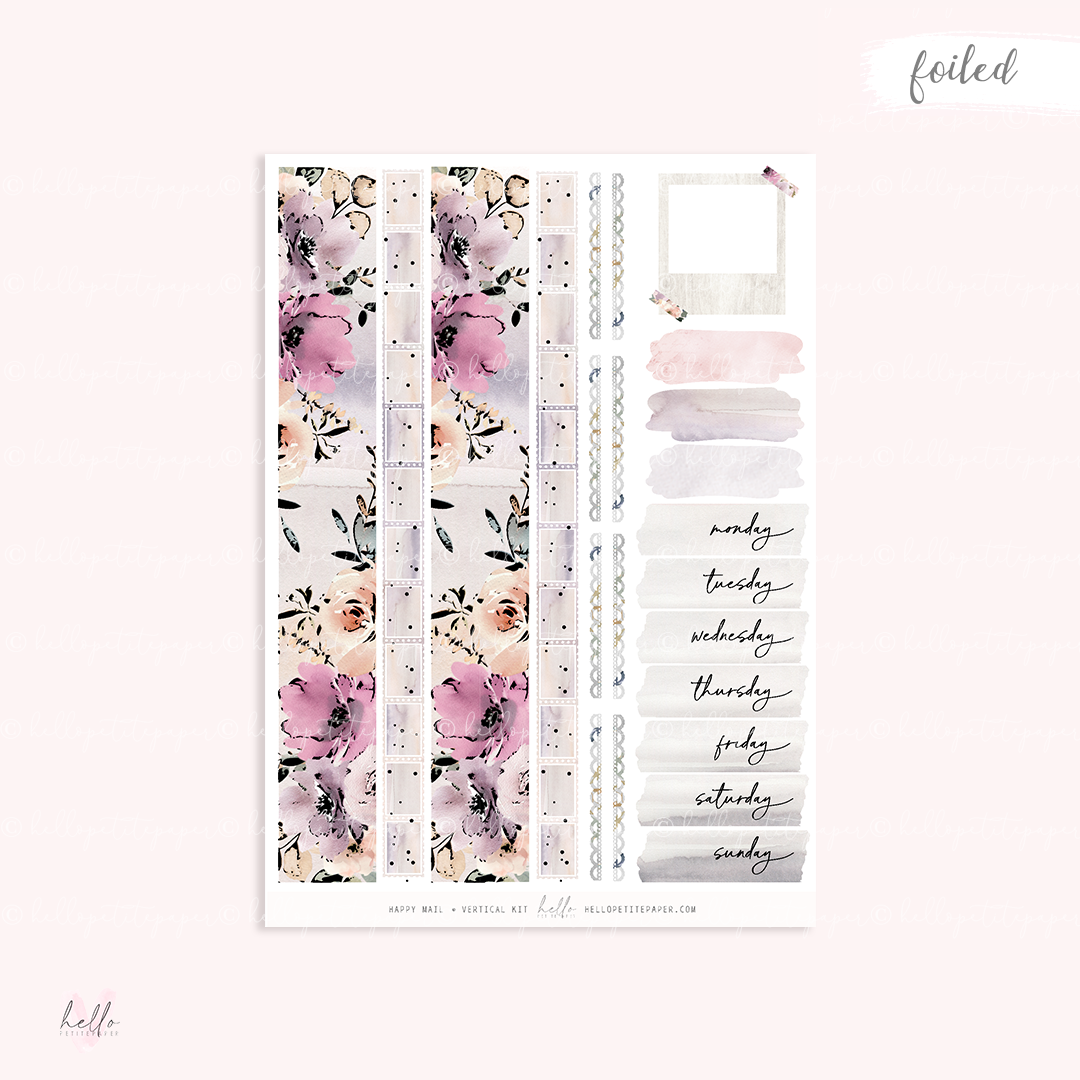 Happy Mail - FOILED KIT - premium matte paper sticker kit