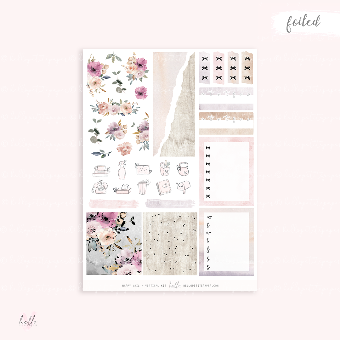 Happy Mail - FOILED KIT - premium matte paper sticker kit