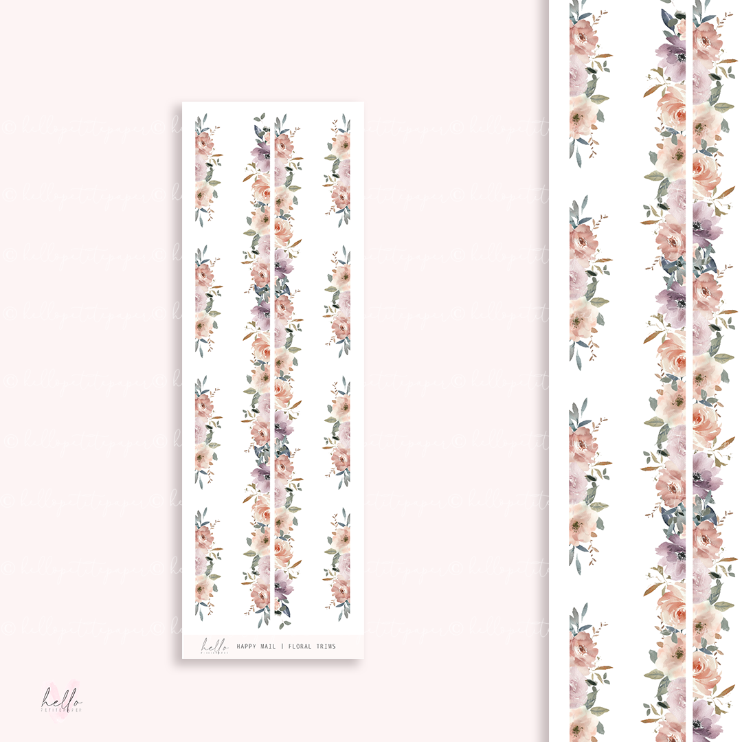 Floral trims | Happy Mail - planner stickers