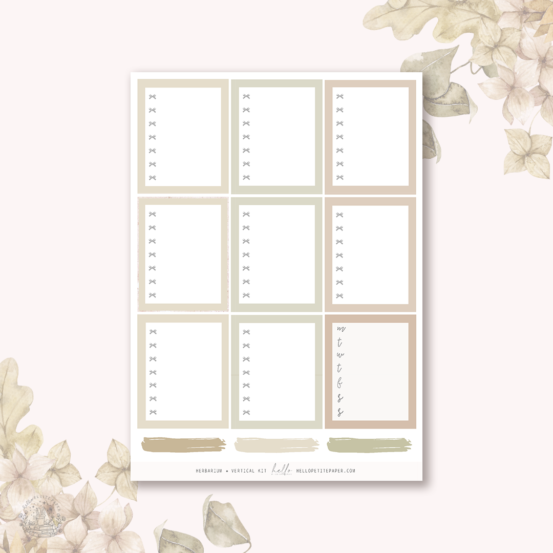 Herbarium - FOILED KIT - premium matte paper sticker kit