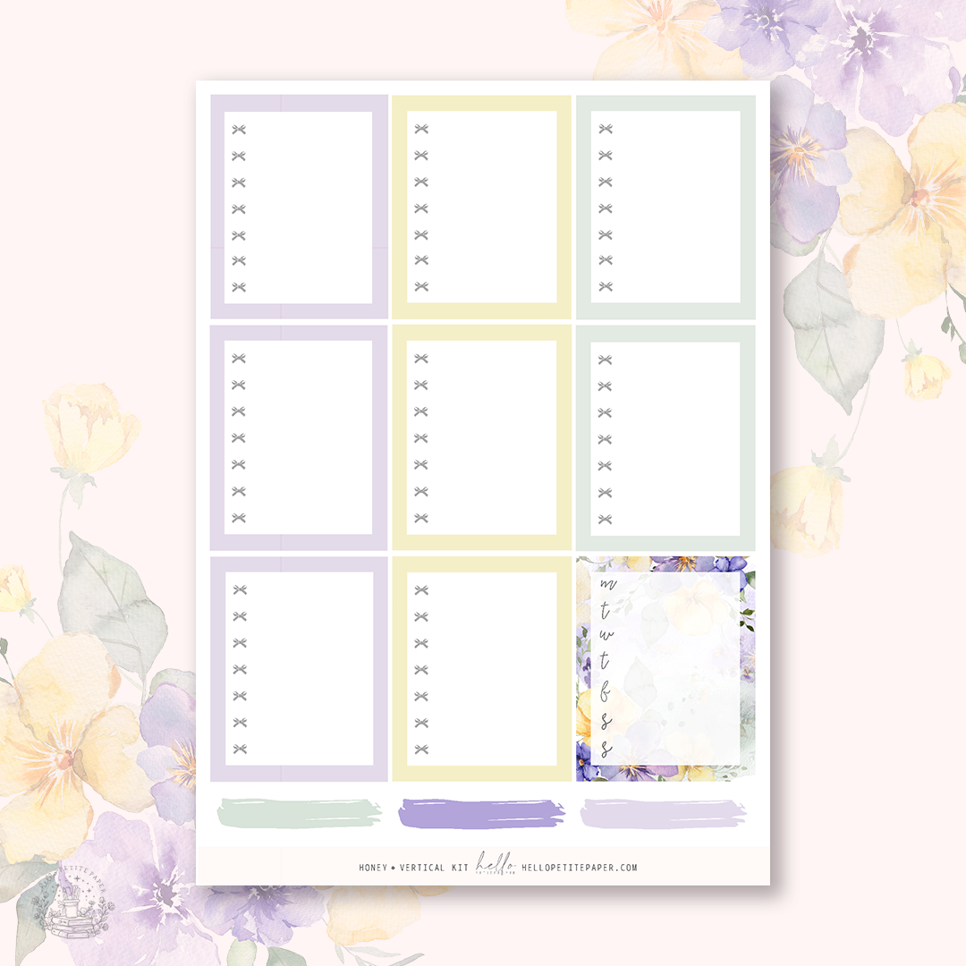 Honey - planner sticker kit (4 sheets or a la carte)