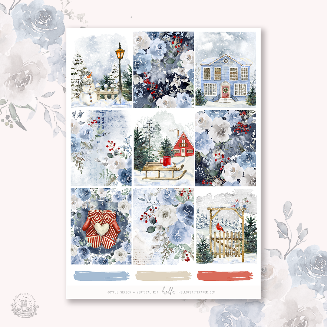 Joyful Season - vertical planner sticker kit (4 sheets or a la carte)