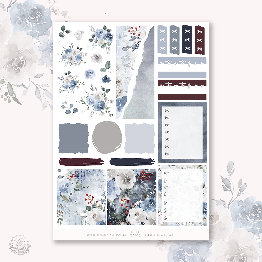 Joyful Season - vertical planner sticker kit (4 sheets or a la carte)