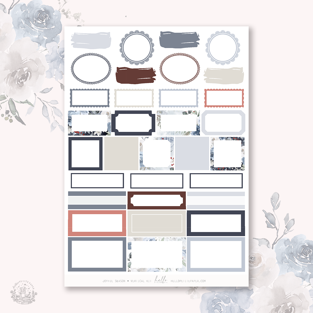 Joyful Season - vertical planner sticker kit (4 sheets or a la carte)