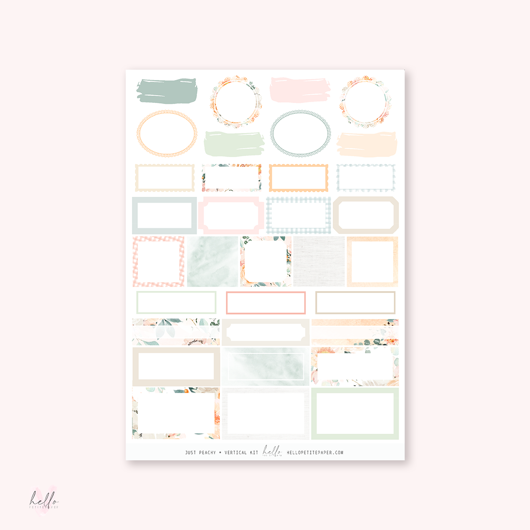 Just Peachy - FOILED KIT - premium matte paper sticker kit