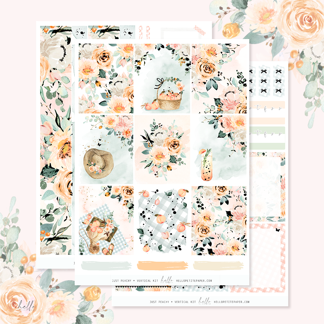 Just Peachy - FOILED KIT - premium matte paper sticker kit