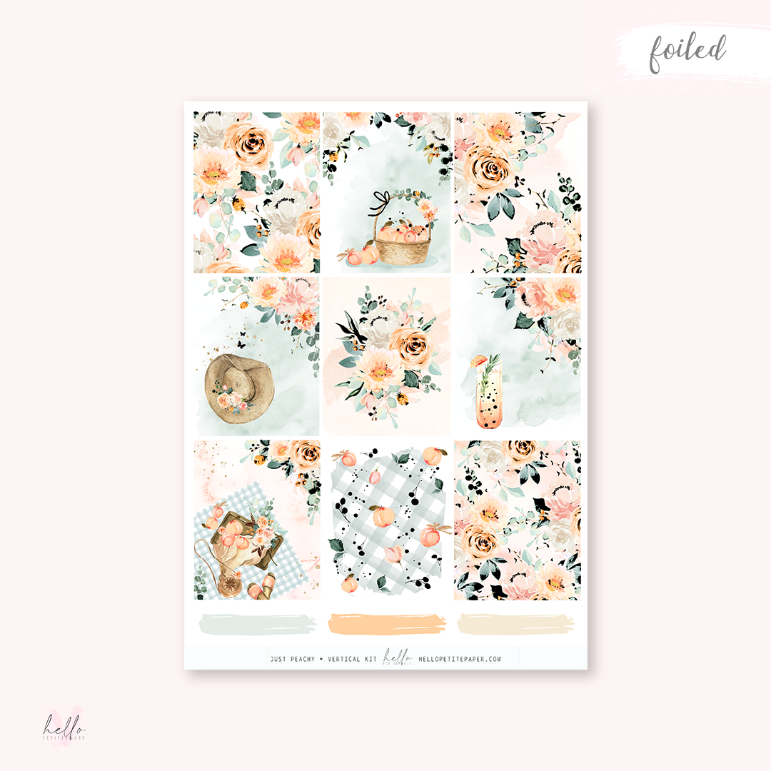 Just Peachy - FOILED KIT - premium matte paper sticker kit