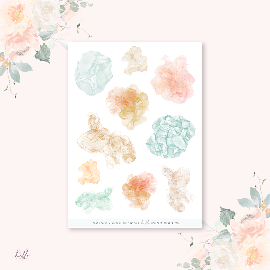 Just Peachy - Large Alcohol Ink Swatches