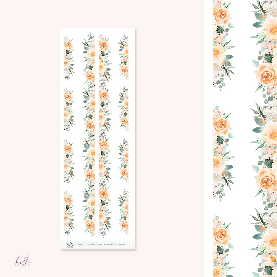 Floral trims | Just Peachy - planner stickers