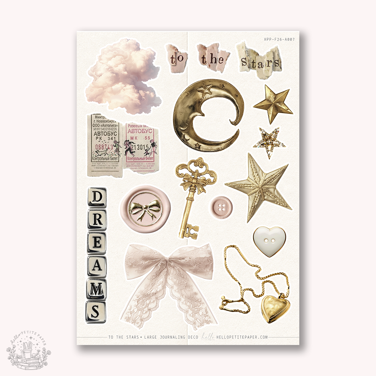 Junk Journaling deco stickers - To the stars (F26-A007)