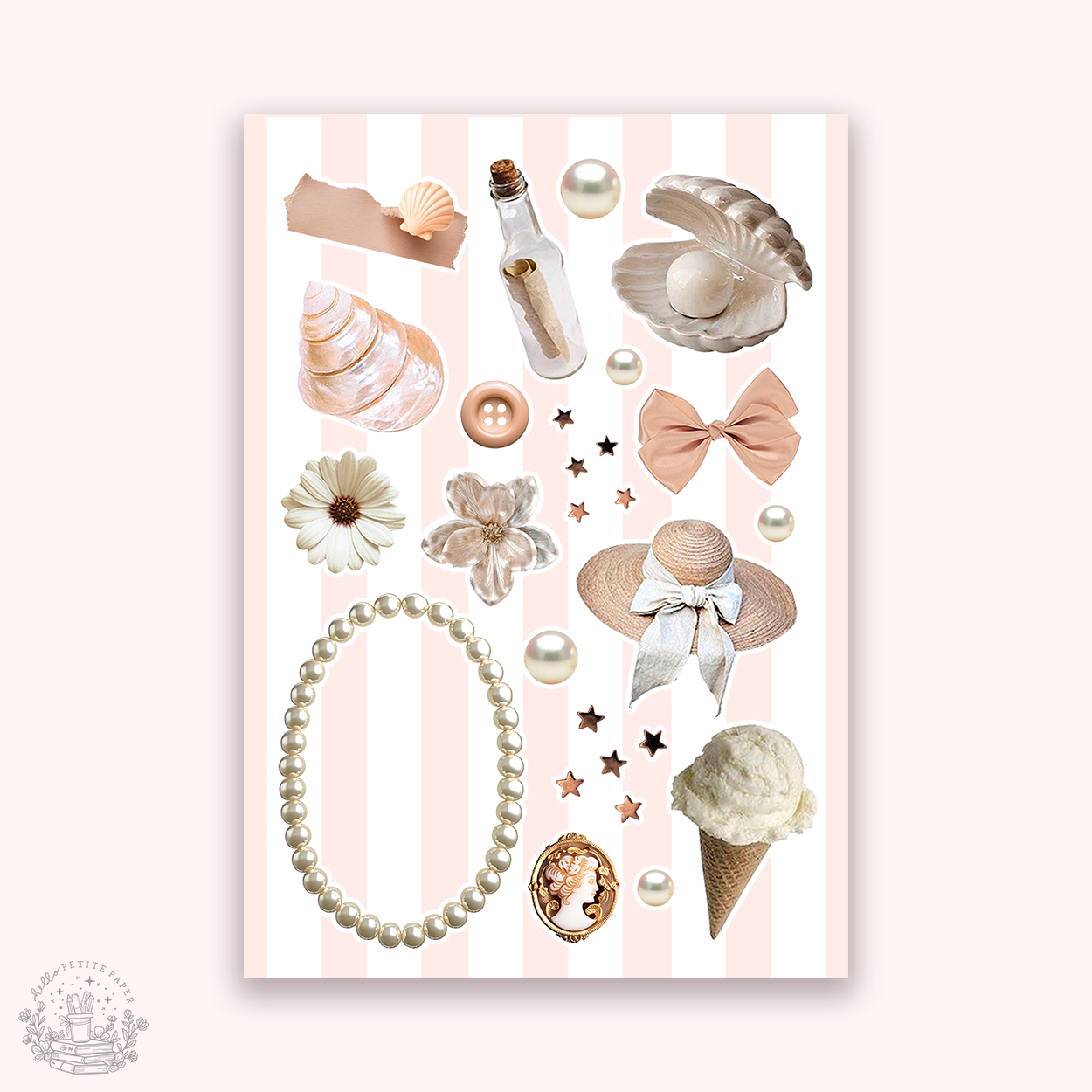Junk Journaling deco stickers - Pearl Princess (A032)