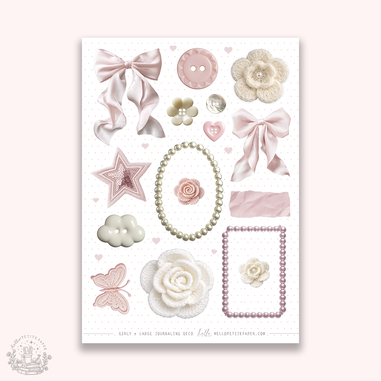 Junk Journaling deco stickers - Girly (F26-A002)
