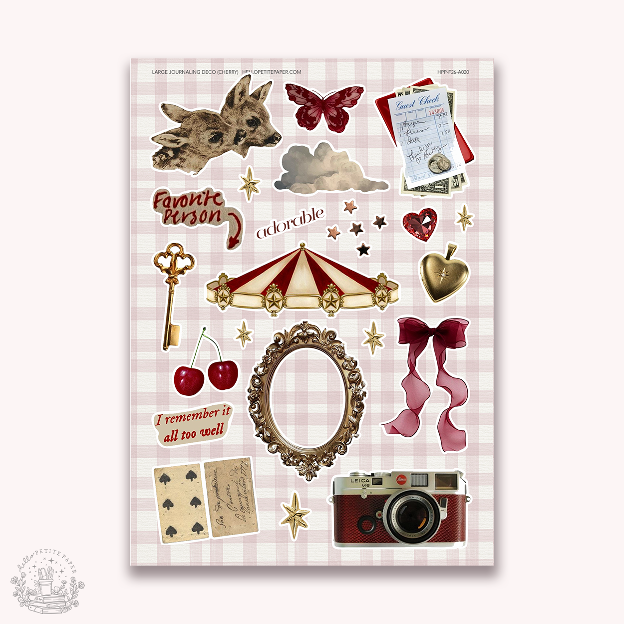 Junk Journaling deco stickers - Cherry (A020)