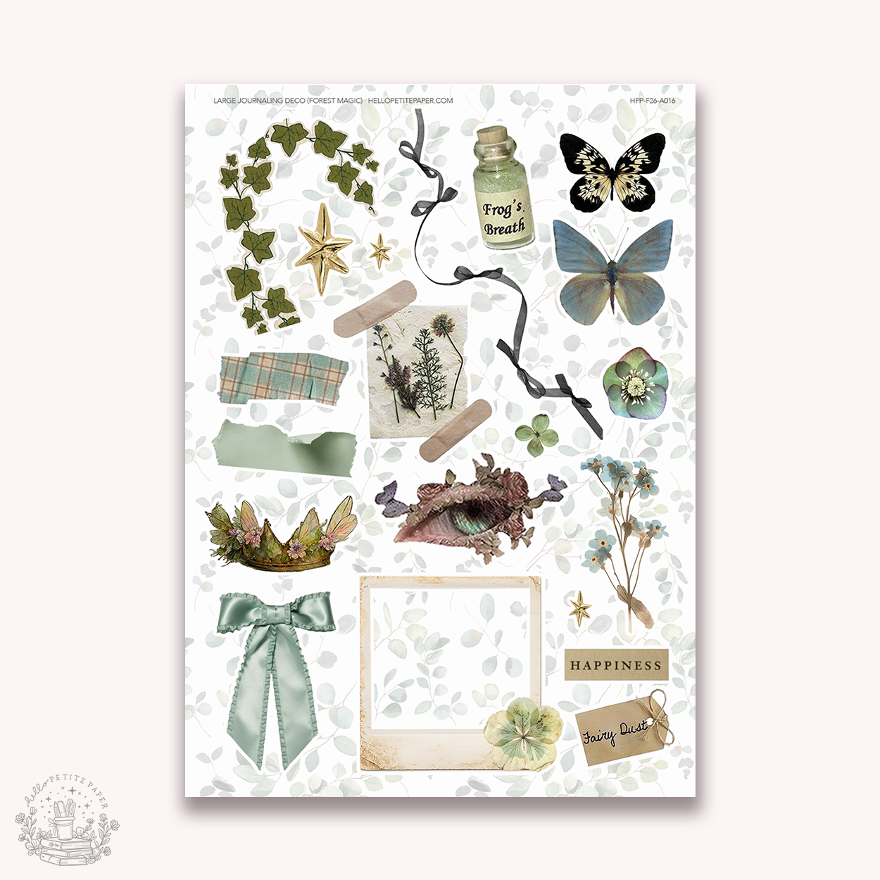 Junk Journaling deco stickers - Forest magic (A016)
