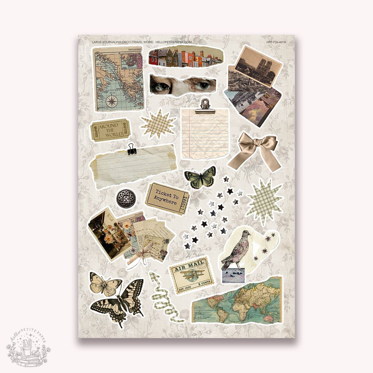 Junk Journaling deco stickers - Travel more (A018)