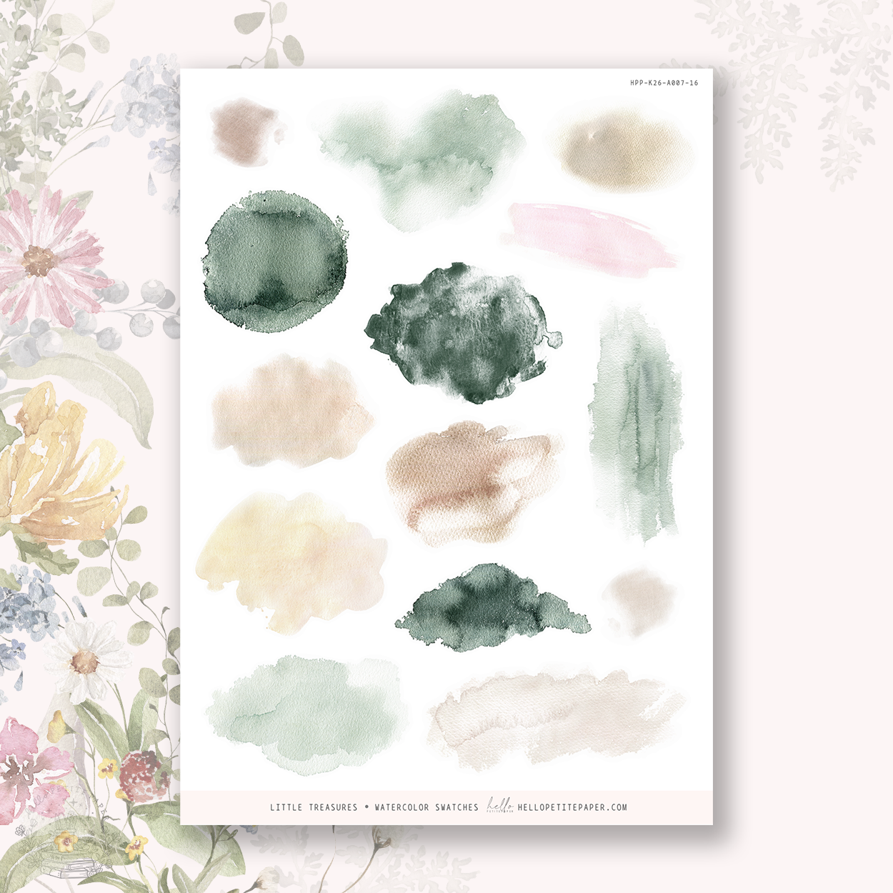 Little treasures - Watercolor Swatches stickers