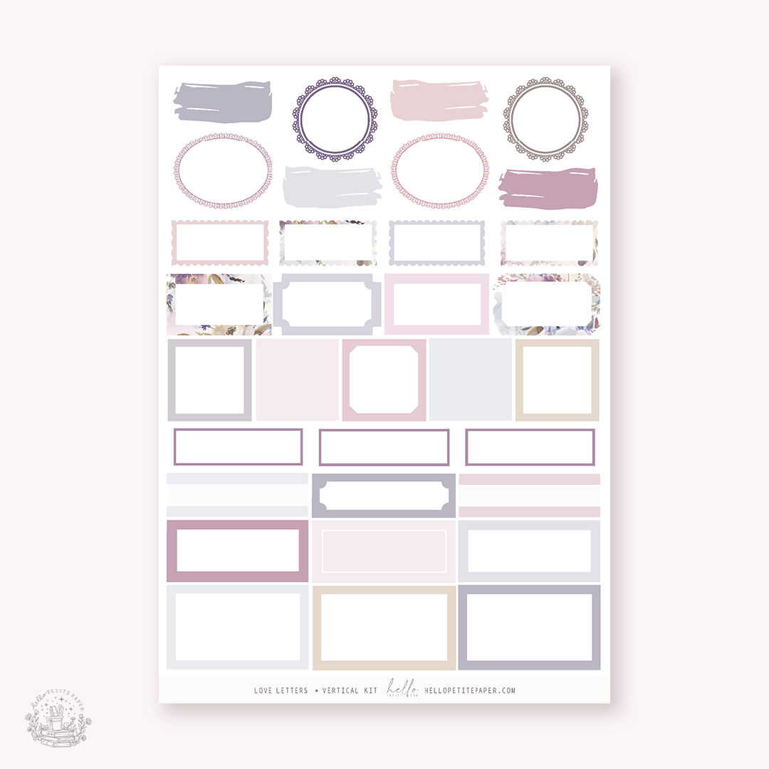 Love Letters - FOILED KIT - premium matte paper sticker kit
