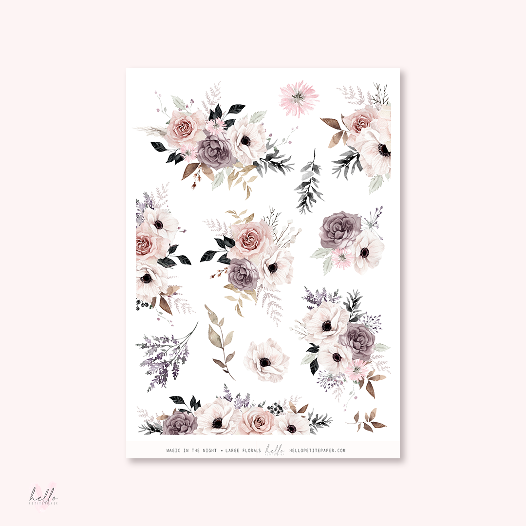 Magic in the night - Large Floral Deco Stickers
