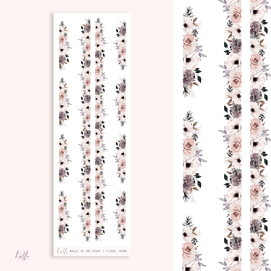 Floral trims | Magic in the night - planner stickers