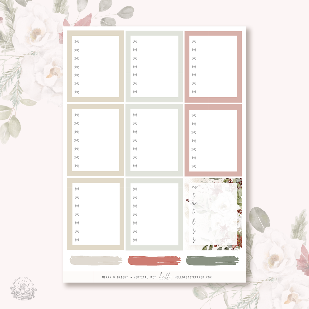 Merry and Bright - planner sticker kit