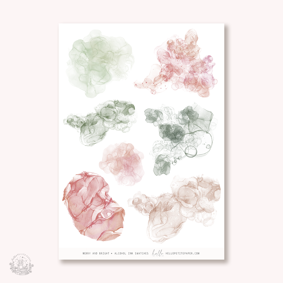 Merry and Bright - Alcohol Ink Swatches